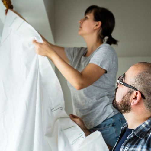 Curtain rods and curtains