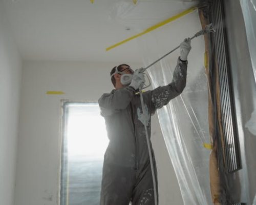 expert painting wall
